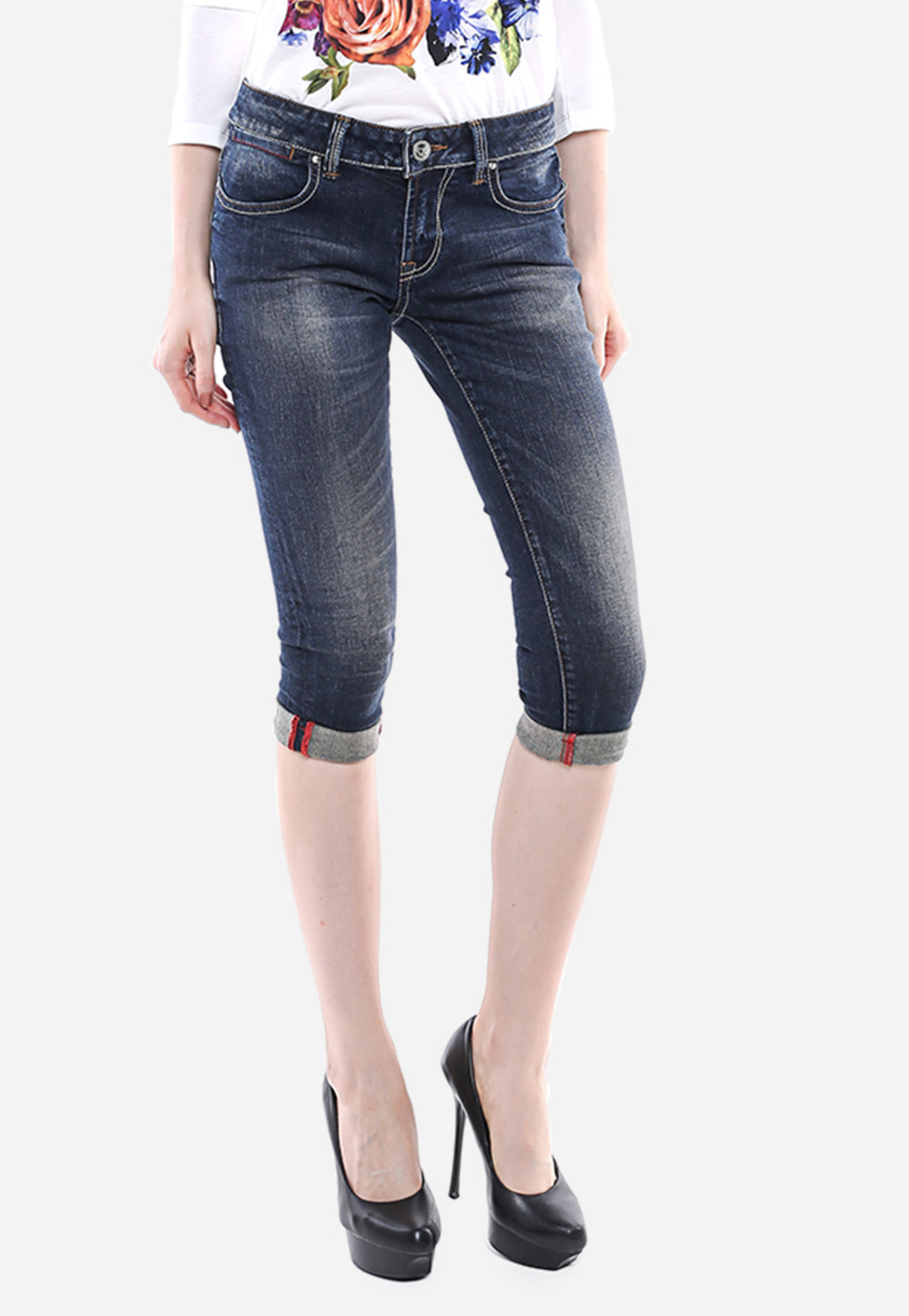  Celana  Capri Biru Abu  Slim Fit Jeans  Premium